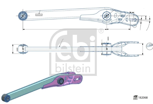 Control/Trailing Arm, wheel suspension